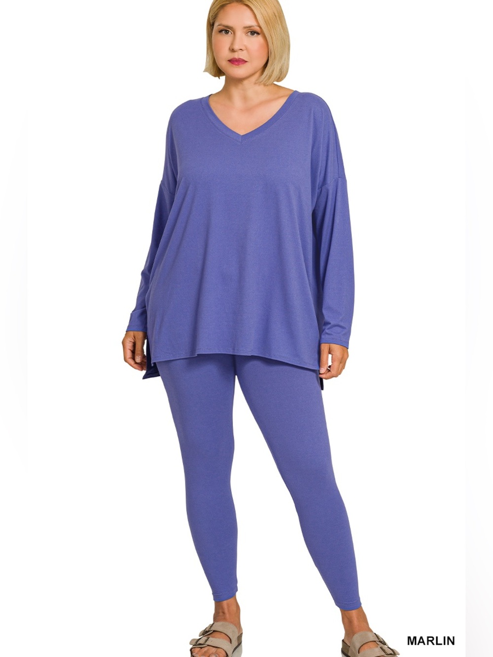 NWT ZENANA BRUSHED DTY MICROFIBER LOUNGEWEAR SET